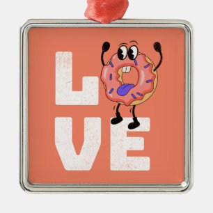 Donut liefde metalen ornament