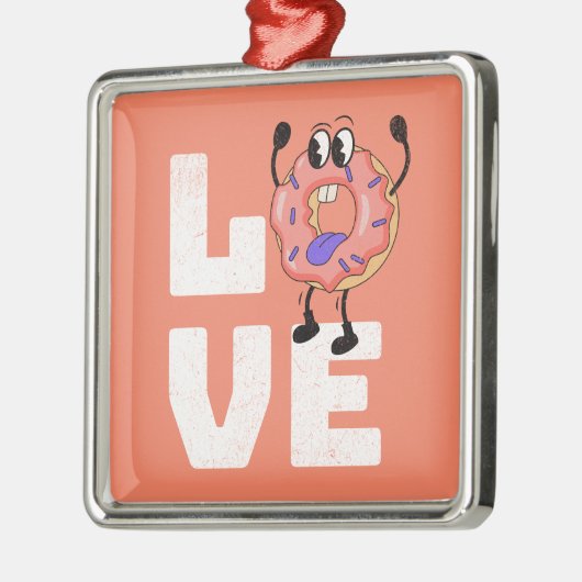 Donut liefde metalen ornament (Links)