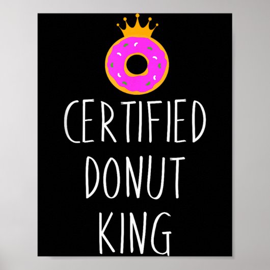 Donut Liefhebber Grafisch - Gecertificeerde Donut  Poster (Voorkant)