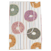 Donut Liefhebber Patroon – Pastelkleurige Sprinkel Medium Cadeauzakje (Achterkant)