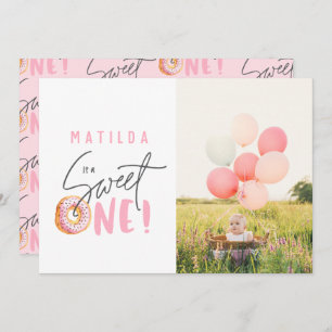 Donut liefje 1e verjaardag uitnodiging