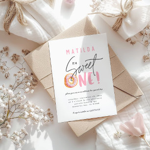 Donut liefje 1e verjaardag uitnodiging