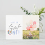 Donut liefje 1e verjaardag uitnodiging (Staand voorkant)