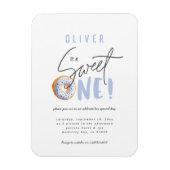 Donut liefje 1e verjaardag uitnodiging magneet (Verticaal)