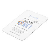 Donut liefje 1e verjaardag uitnodiging magneet (Linkerzijde)