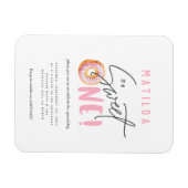 Donut liefje 1e verjaardag uitnodiging magneet (Horizontaal)