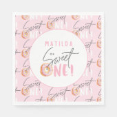 Donut liefje 1e verjaardag uitnodiging servet (Voorkant)
