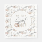 Donut liefje 1e verjaardag uitnodiging servet (Voorkant)