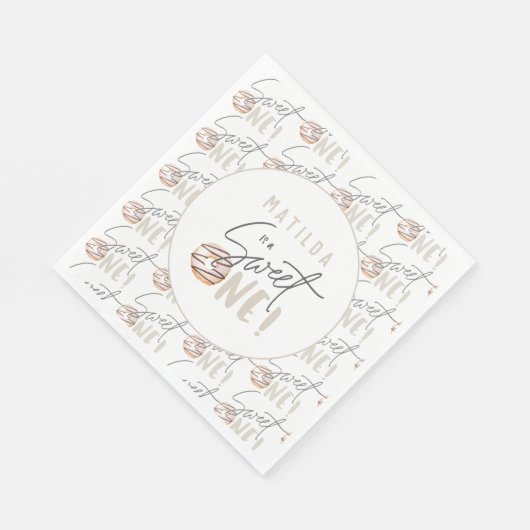 Donut liefje 1e verjaardag uitnodiging servet (Hoek)