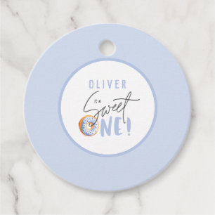 Donut liefje een eerste verjaardag gunt klassieker bedankjes labels