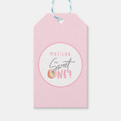 Donut liefje één op de eerste verjaardag cadeaulabel (Voorkant)