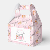 Donut liefje één roze 1e verjaardag bedankdoosjes (Achterkant)