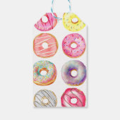 Donut liefje één roze 1e verjaardag cadeaulabel (Achterkant)