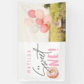 Donut liefje op 1e verjaardag spandoek (Verticaal)