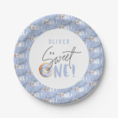 Donut liefje op het eerste verjaardag papieren bordje (Voorkant)