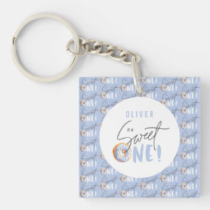 Donut liefje op het eerste verjaardagsfeest sleutelhanger