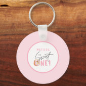 Donut lieve sleutelhanger van het eerste verjaarda (Voorkant)