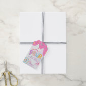 Donut lieve vierjarige verjaardagsfeest cadeaulabel (Met Touw)