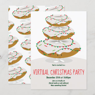 Donut Lights White, virtueel kerstfeest Kaart