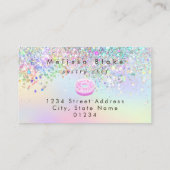 donut logo faux pastel glitter  visitekaartje (Achterkant)
