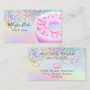 donut logo namaak pastel glitters visitekaartje