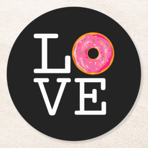 Donut Love Ronde Kartonnen Onderzetter