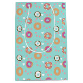 Donut Love Valentijnsdag Harts Pink Blauwgroen Medium Cadeauzakje (Voorkant)