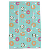 Donut Love Valentijnsdag Harts Pink Blauwgroen Medium Cadeauzakje (Achterkant)