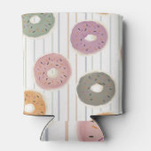 Donut Lover's Pattern - Pastelstrooien & Strepen Blikjeskoeler (Achterkant)