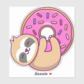 Donut luiaard 1 sticker (Vel)