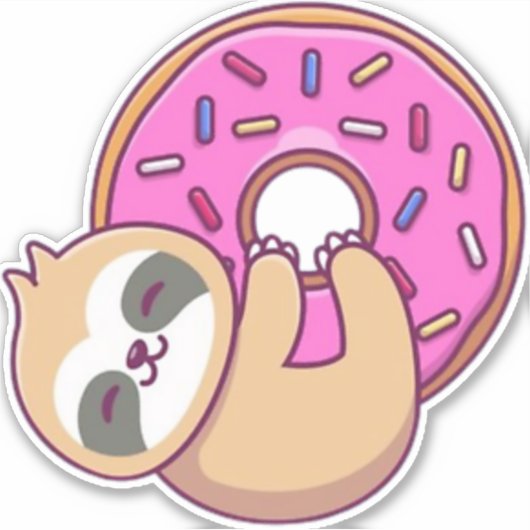 Donut luiaard 1 sticker (Voorkant)