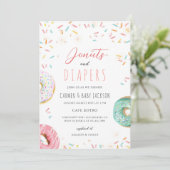 Donut Luier Coed Baby Shower Strooien Kaart (Staand voorkant)