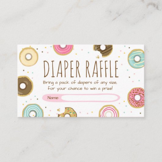 Donut Luier Raffle kaart Donut Sprinkle Luiers (Voorkant)