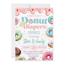 Donut & Luiers Sprinkle Baby shower Sjabloon