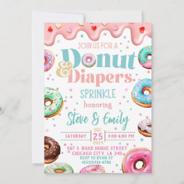 Donut & Luiers Sprinkle Baby shower Sjabloon Kaart