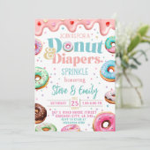 Donut & Luiers Sprinkle Baby shower Sjabloon Kaart (Staand voorkant)