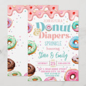Donut & Luiers Sprinkle Baby shower Sjabloon Kaart (Voorkant / Achterkant)