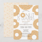 Donut & Luiers Sprinkle Caramel Baby shower Kaart (Voorkant / Achterkant)