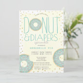 Donut & Luiers Sprinkle Groen Goud Baby shower Kaart (Staand voorkant)