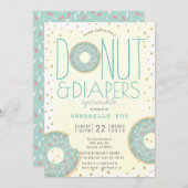 Donut & Luiers Sprinkle Groen Goud Baby shower Kaart (Voorkant / Achterkant)