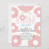Donut & Luiers Sprinkle Pink Drive-by Baby shower Kaart (Voorkant)
