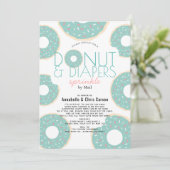 Donut & Luiers Strooi Mint Baby shower per Mail Kaart (Staand voorkant)