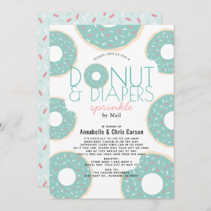 Donut & Luiers Strooi Mint Baby shower per Mail Kaart