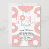 Donut & Luiers Strooi Roze Baby shower per Mail Kaart (Voorkant)