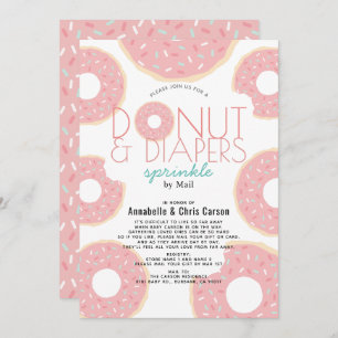 Donut & Luiers Strooi Roze Baby shower per Mail Kaart