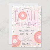 Donut & Luiers Strooi Roze Goud Baby shower Kaart (Voorkant)