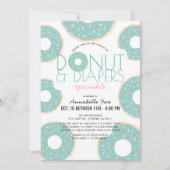 Donut & Luiers Strooien Mint Drive-by Baby shower Kaart (Voorkant)