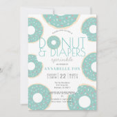 Donut & Luiers Strooien Mint Groen Baby shower Kaart (Voorkant)