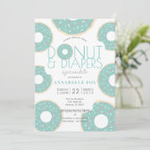 Donut & Luiers Strooien Mint Groen Baby shower Kaart (Staand voorkant)