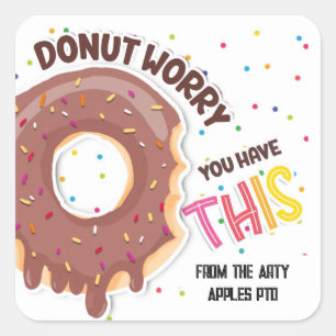 Donut, maak je geen zorgen dat je dit hebt vierkante sticker